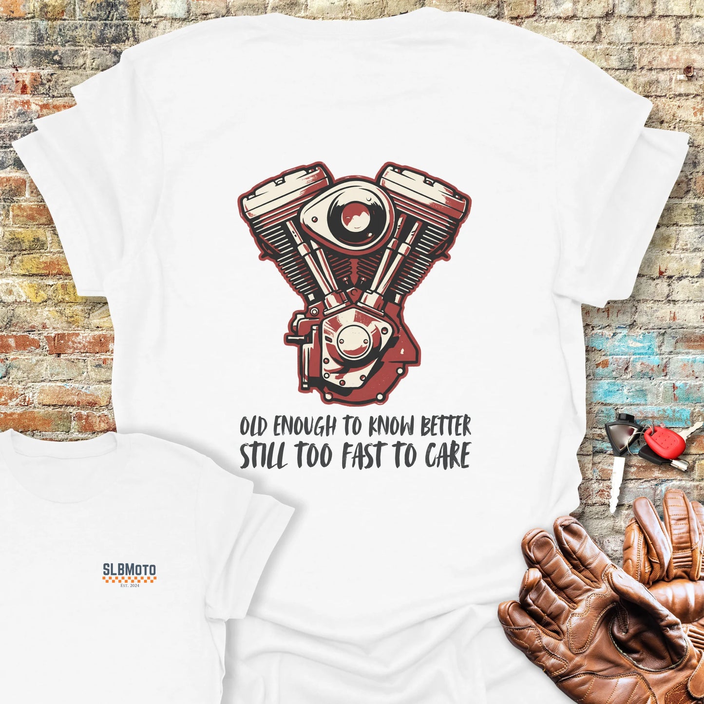 Too Fast To Care Back Print T-Shirt - White