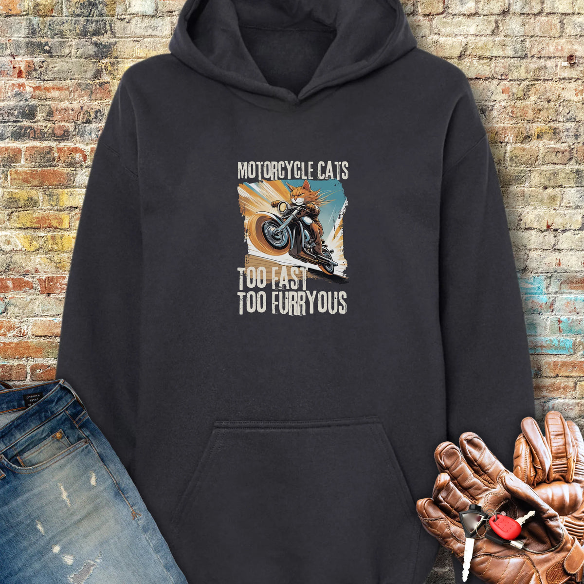 Too Fast Too Furryous Hoodie - Black