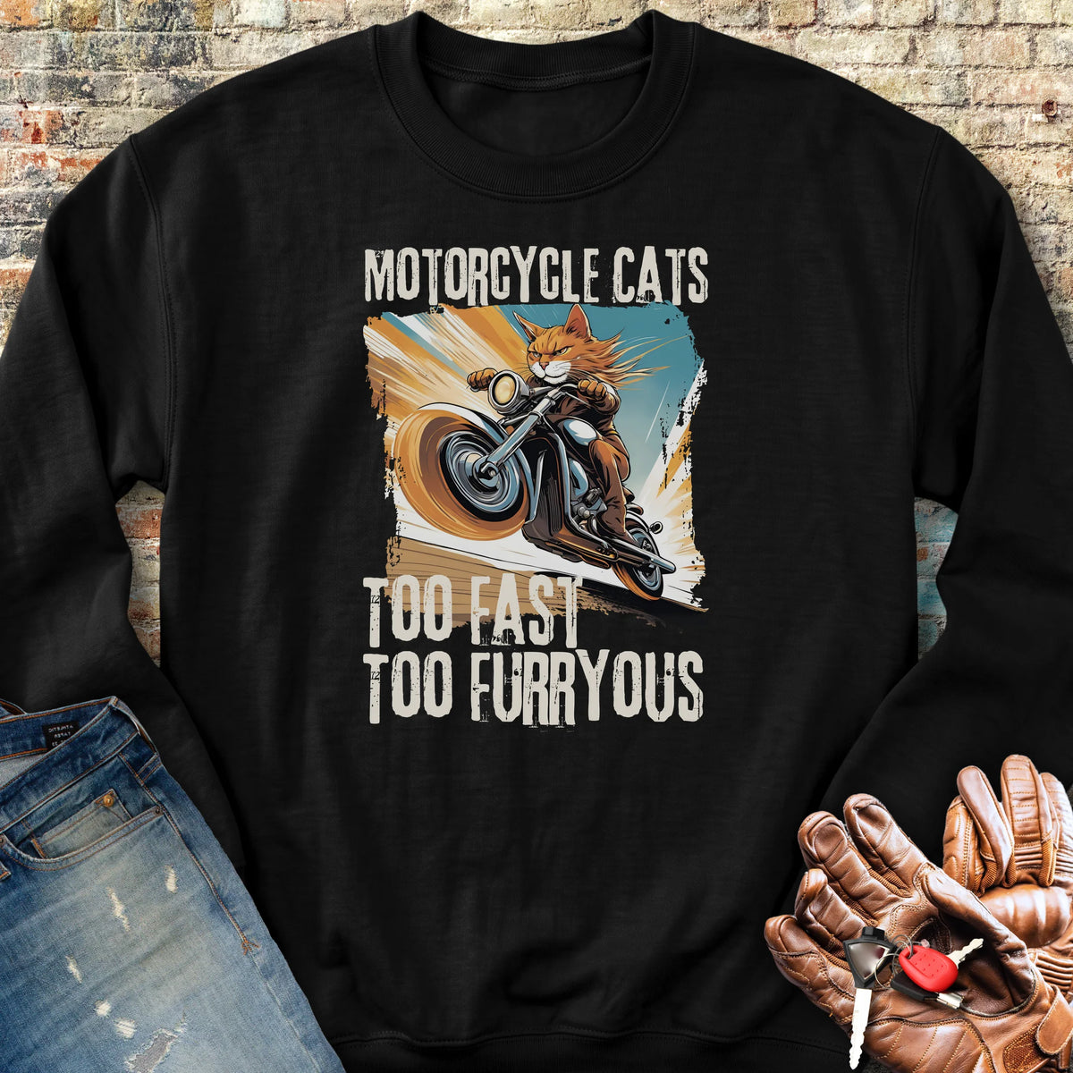 Too Fast Too Furryous Sweatshirt - Black