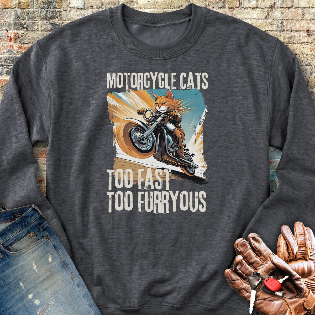 Too Fast Too Furryous Sweatshirt - Dark Heather
