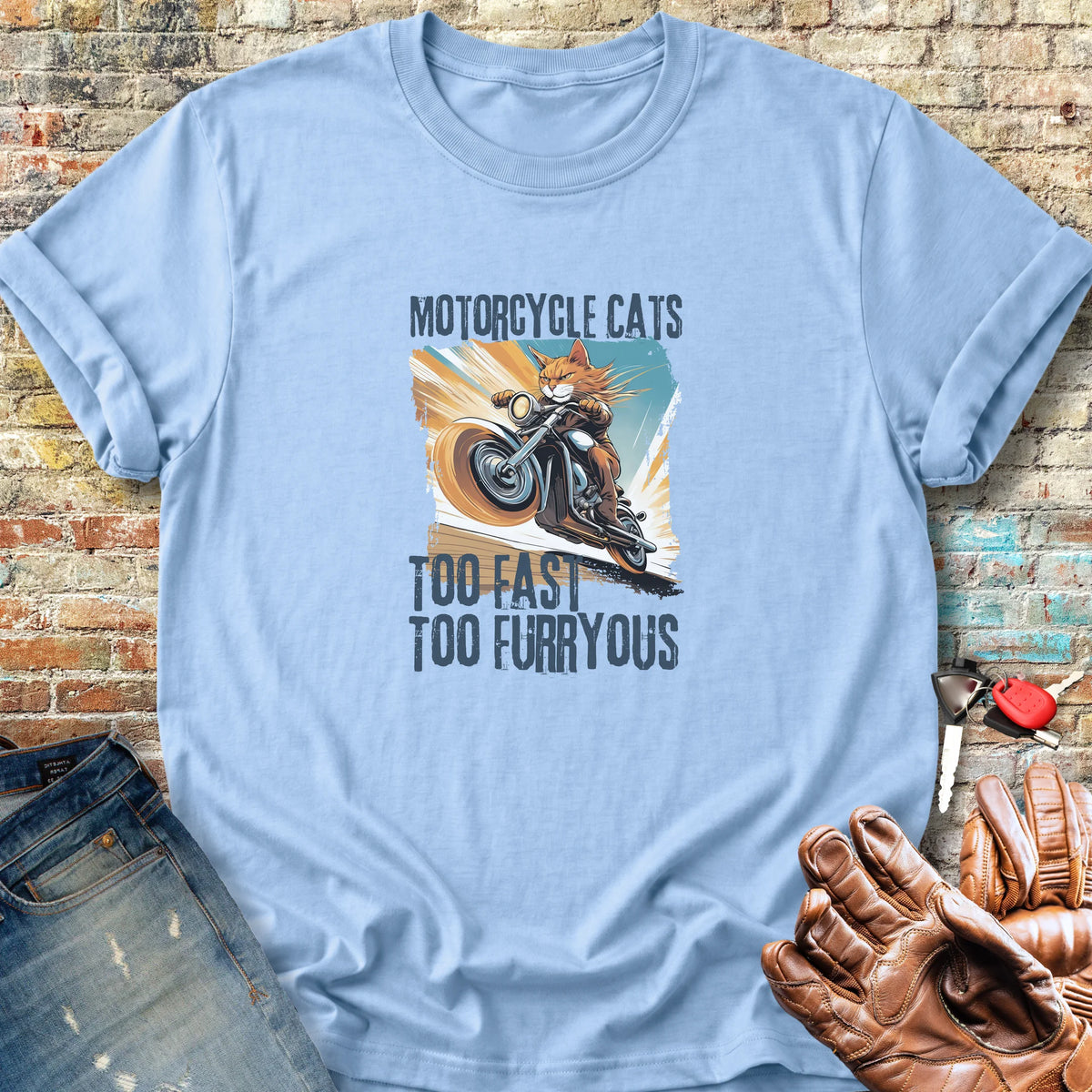 Too Fast Too Furryous Classic T-Shirt - Light Blue