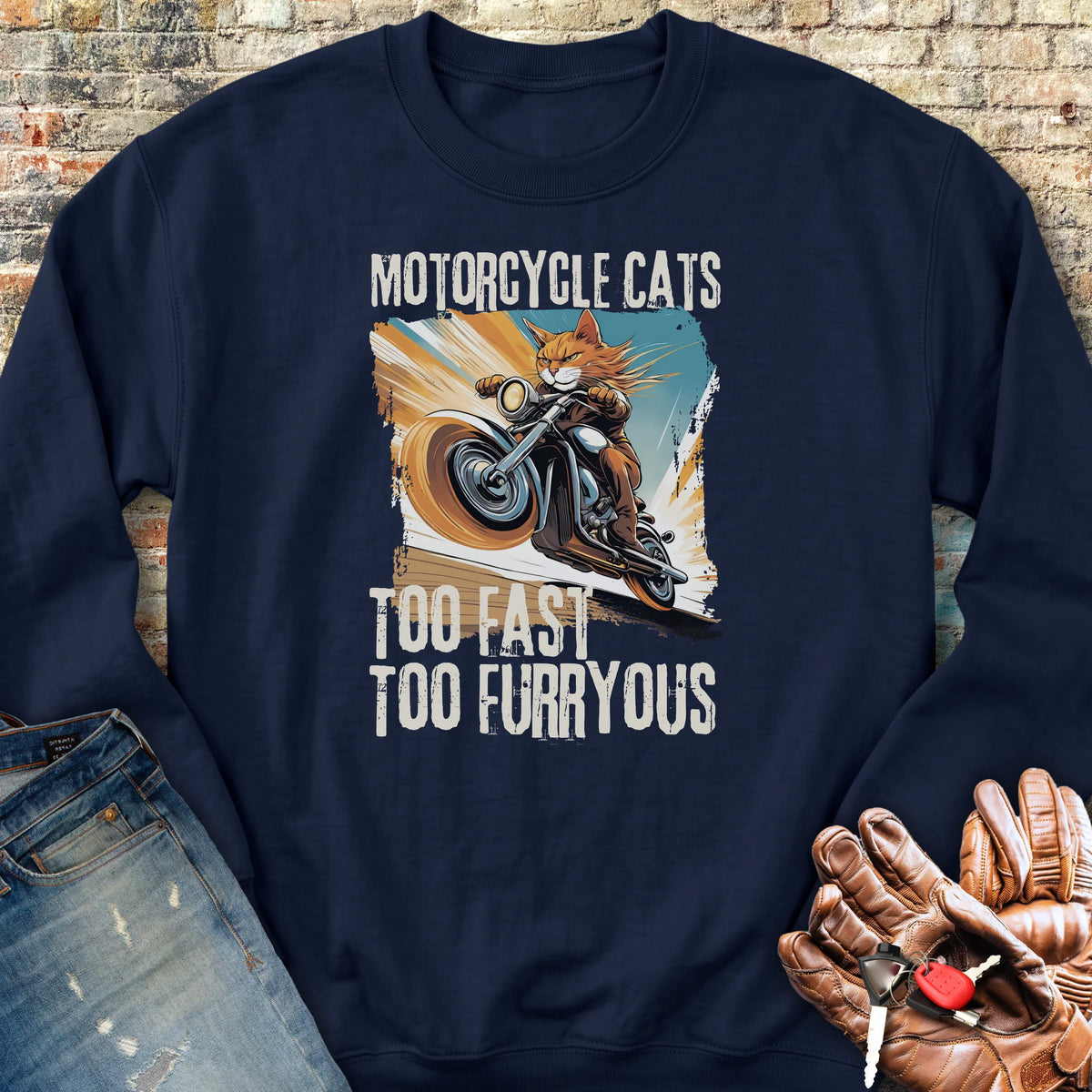 Too Fast Too Furryous Sweatshirt - Navy