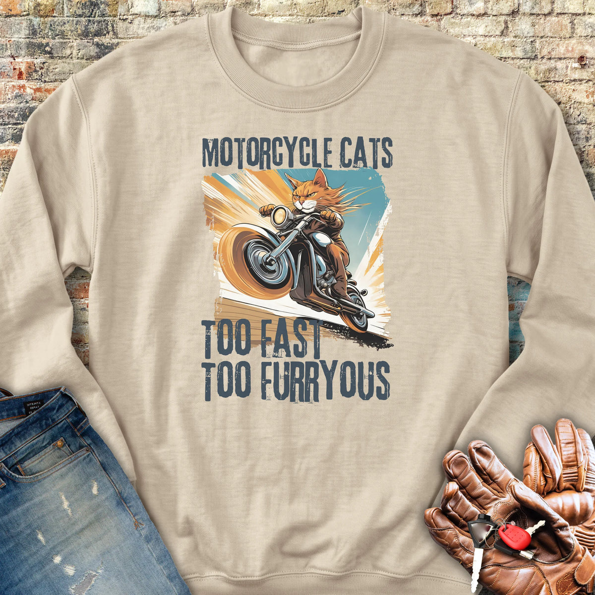 Too Fast Too Furryous Sweatshirt - Sand