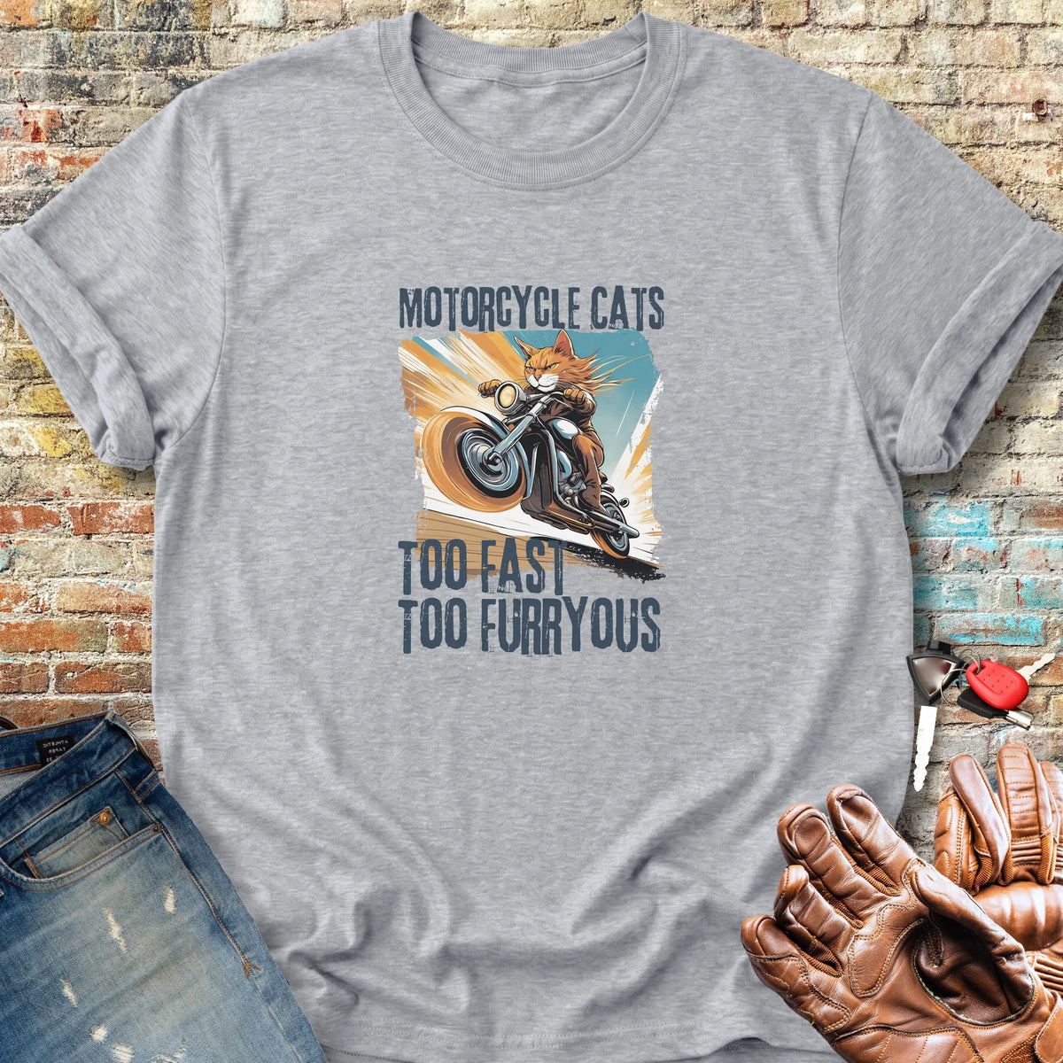 Too Fast Too Furryous Classic T-Shirt - Sport Grey