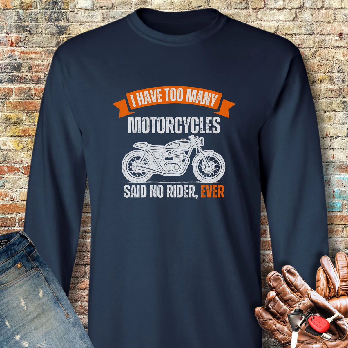 Too Many Long Sleeve T-Shirt - Navy
