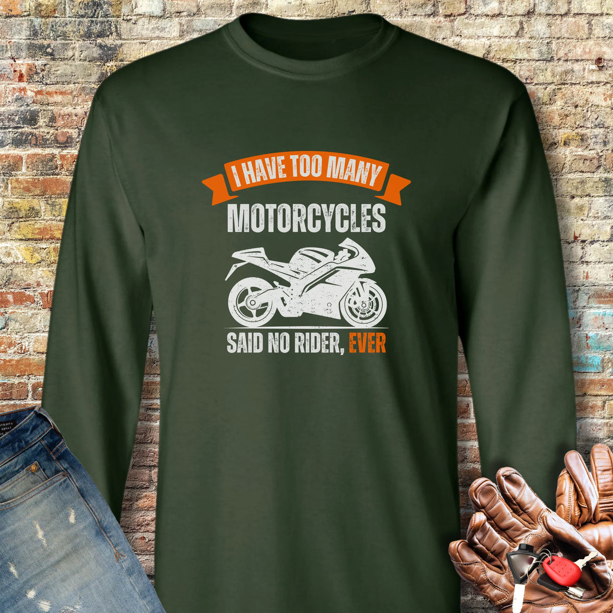 Too Many (Sports) Long Sleeve T-Shirt - Forest Green