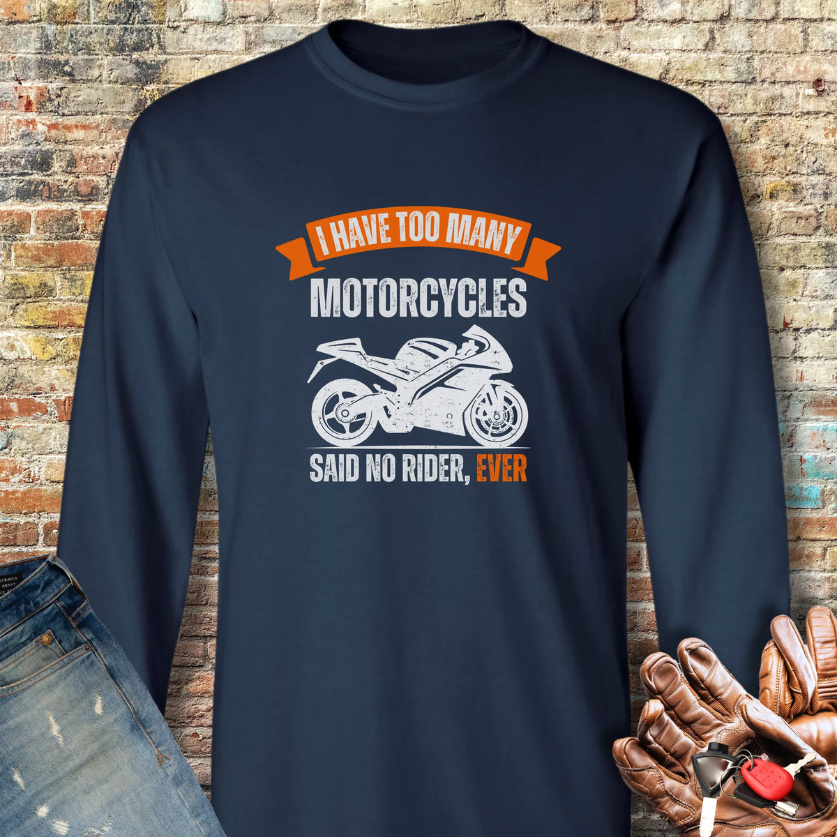 Too Many (Sports) Long Sleeve T-Shirt - Navy