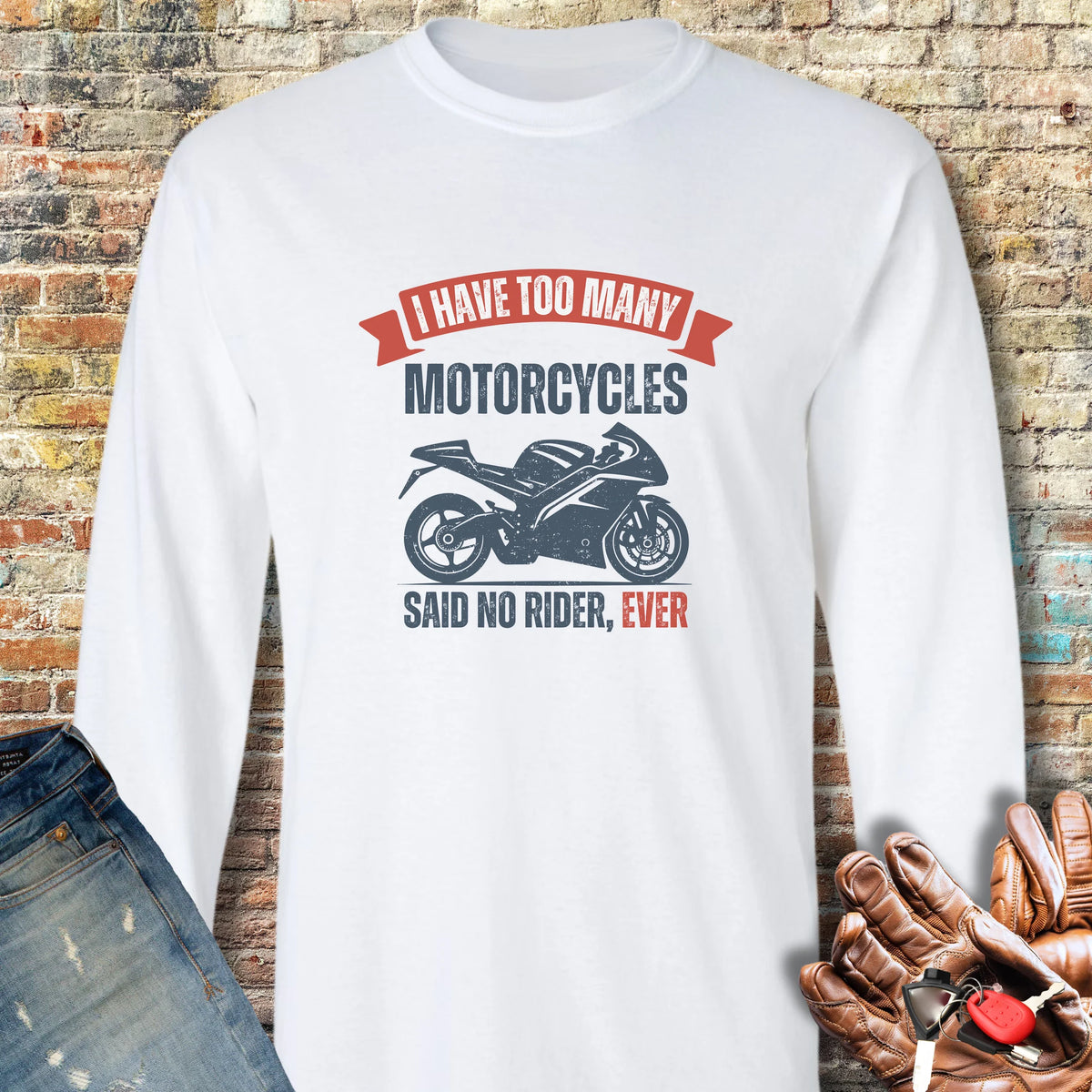 Too Many (Sports) Long Sleeve T-Shirt - White