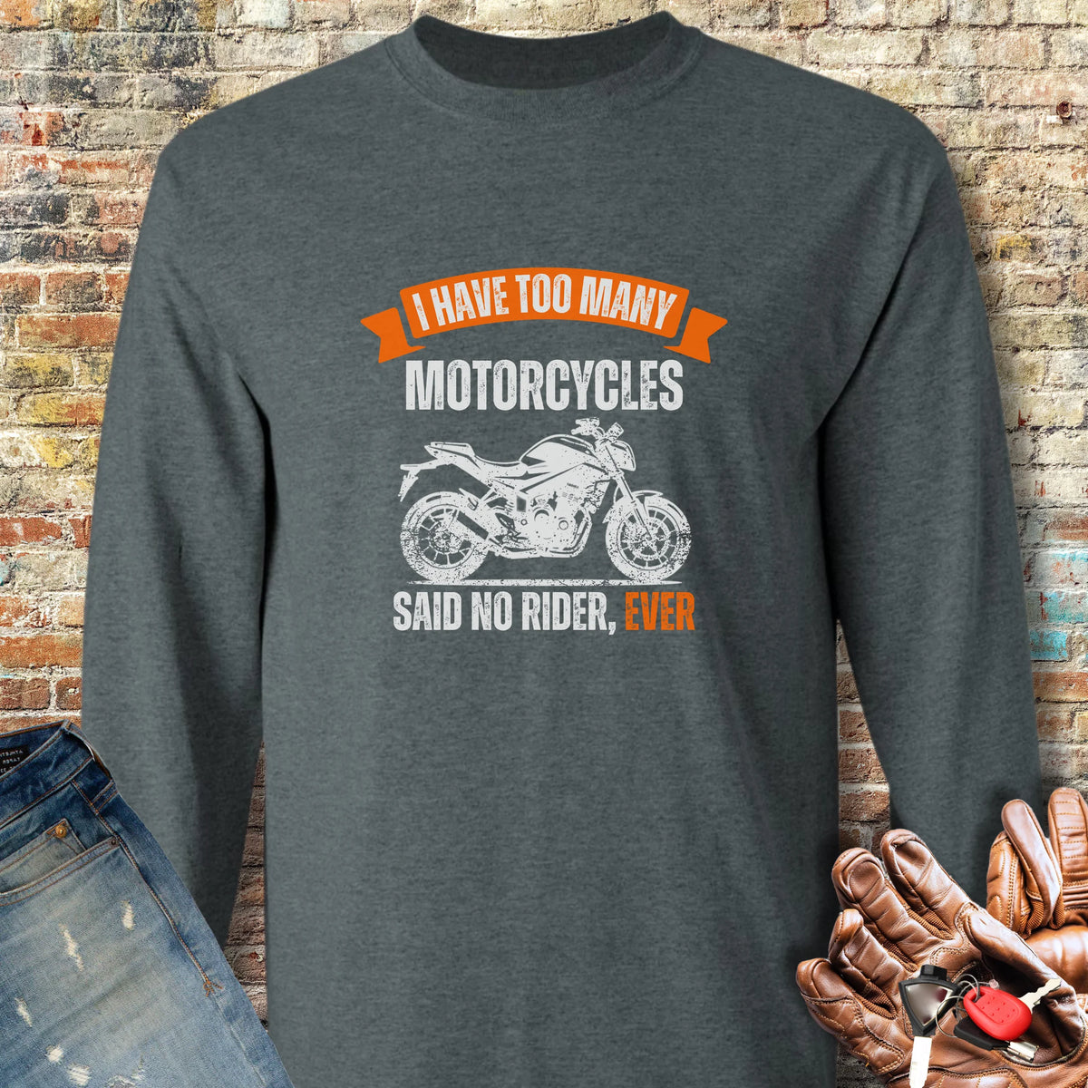 Too Many (Street) Long Sleeve T-Shirt - Dark Heather