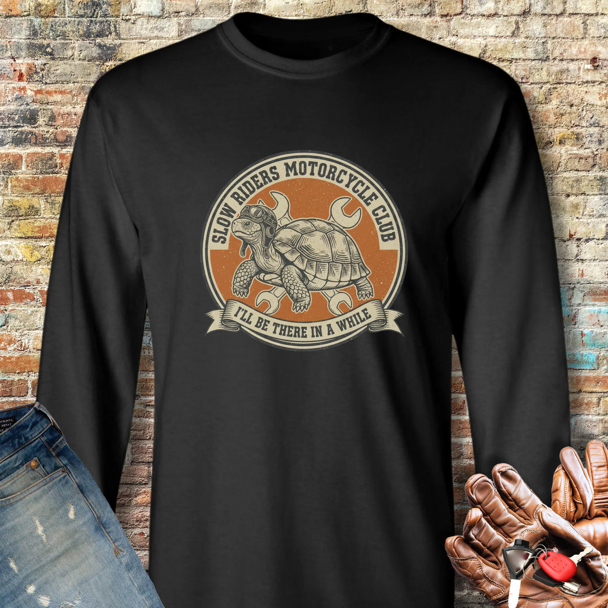 Tortoise Long Sleeve T-Shirt - Black