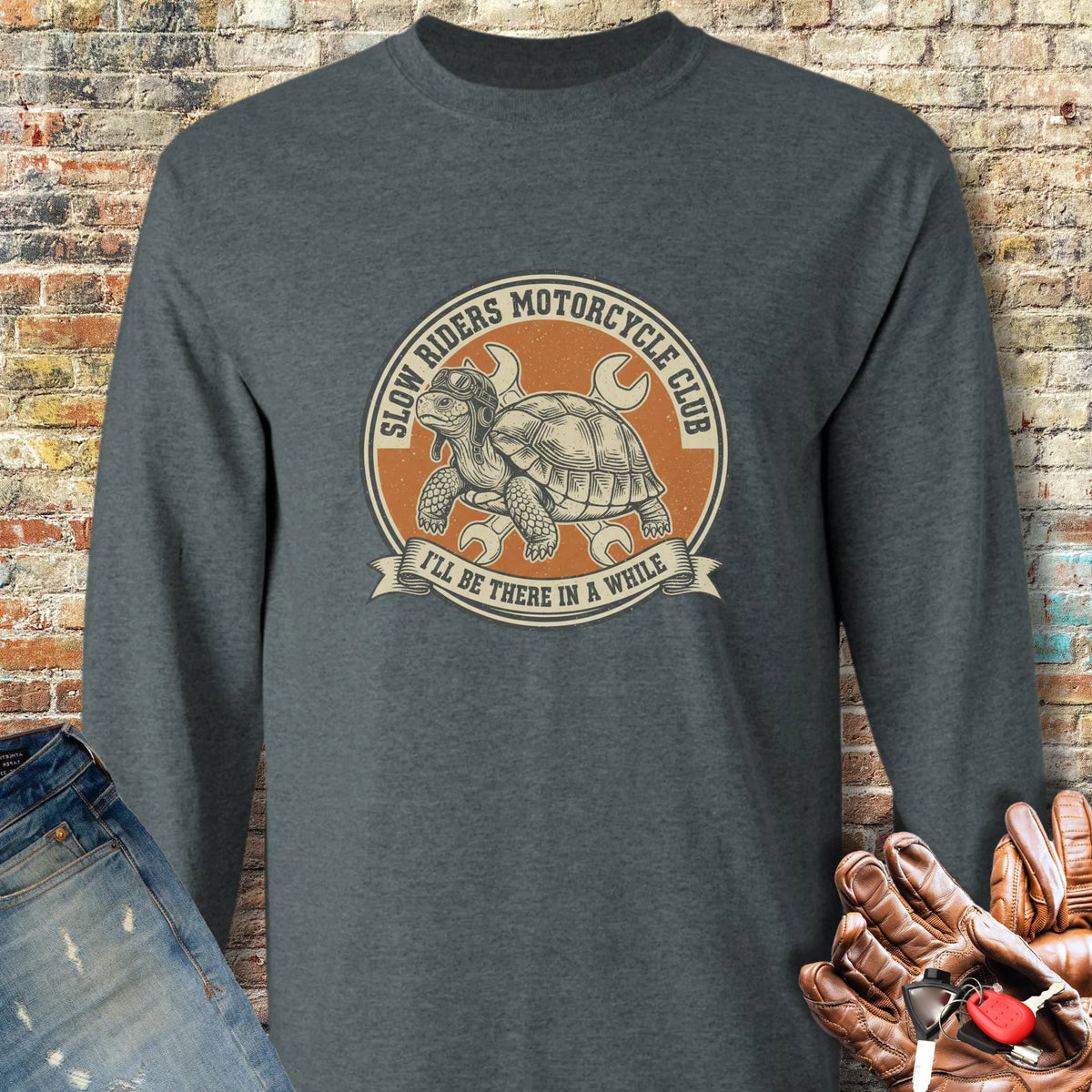 Tortoise Long Sleeve T-Shirt - Dark Heather