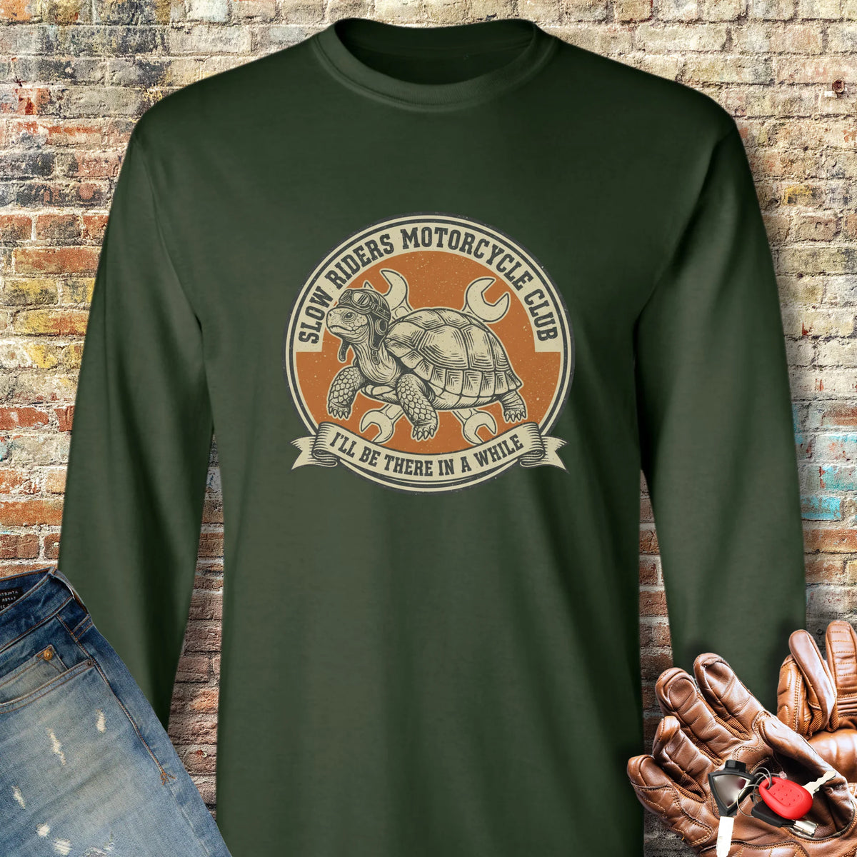 Tortoise Long Sleeve T-Shirt - Forest Green