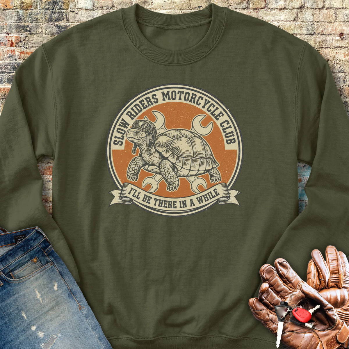 Tortoise Sweatshirt - Military Green