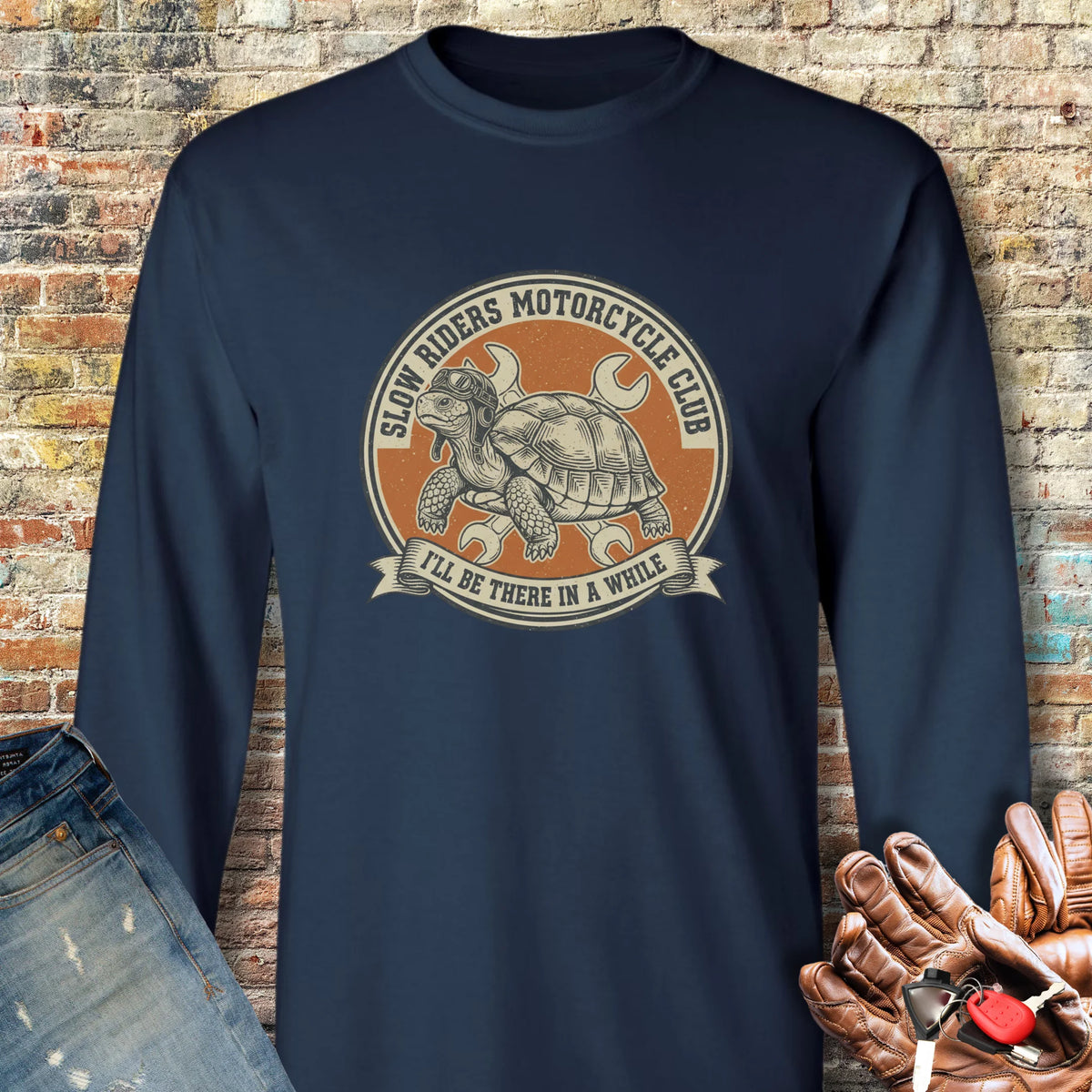 Tortoise Long Sleeve T-Shirt - Navy