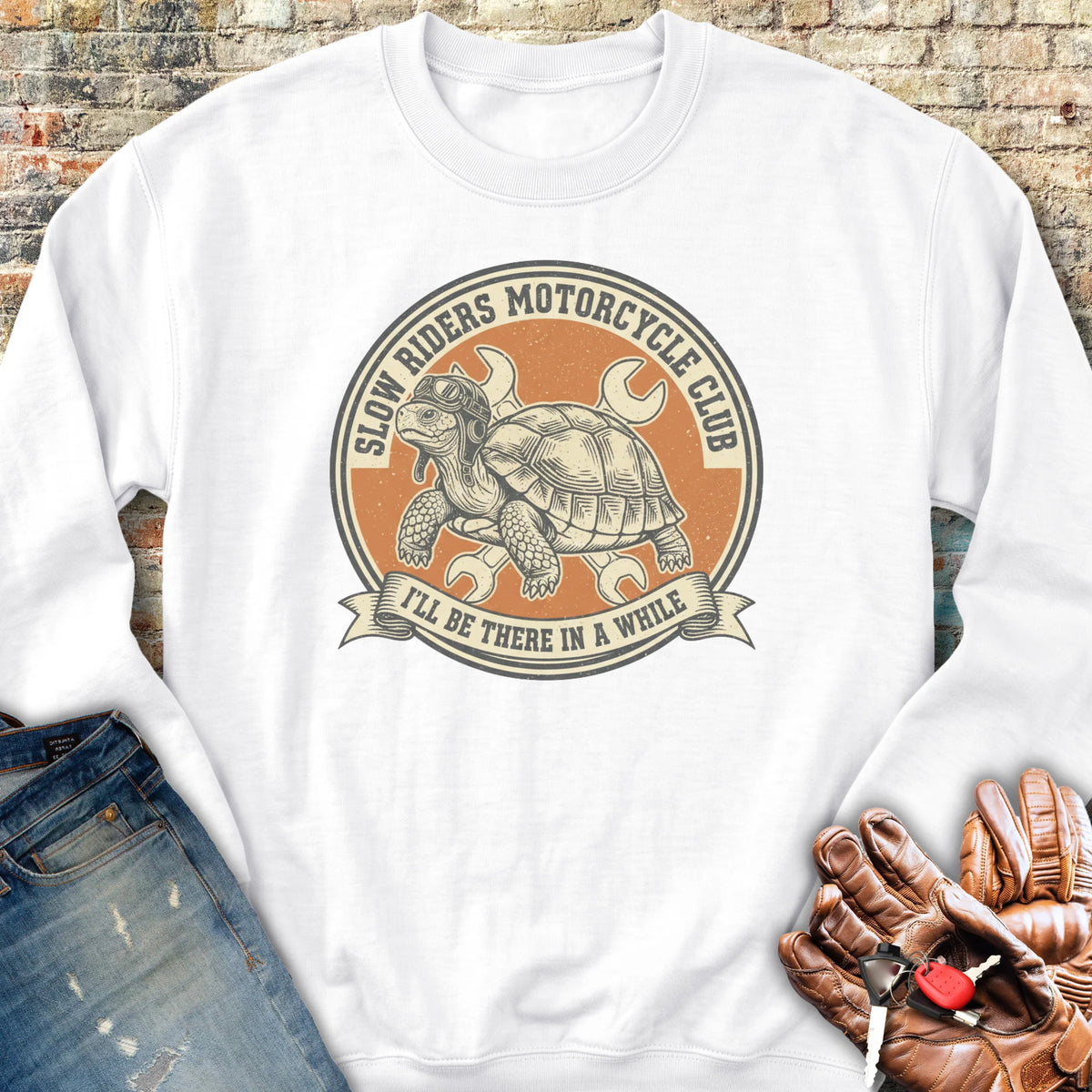 Tortoise Sweatshirt - White