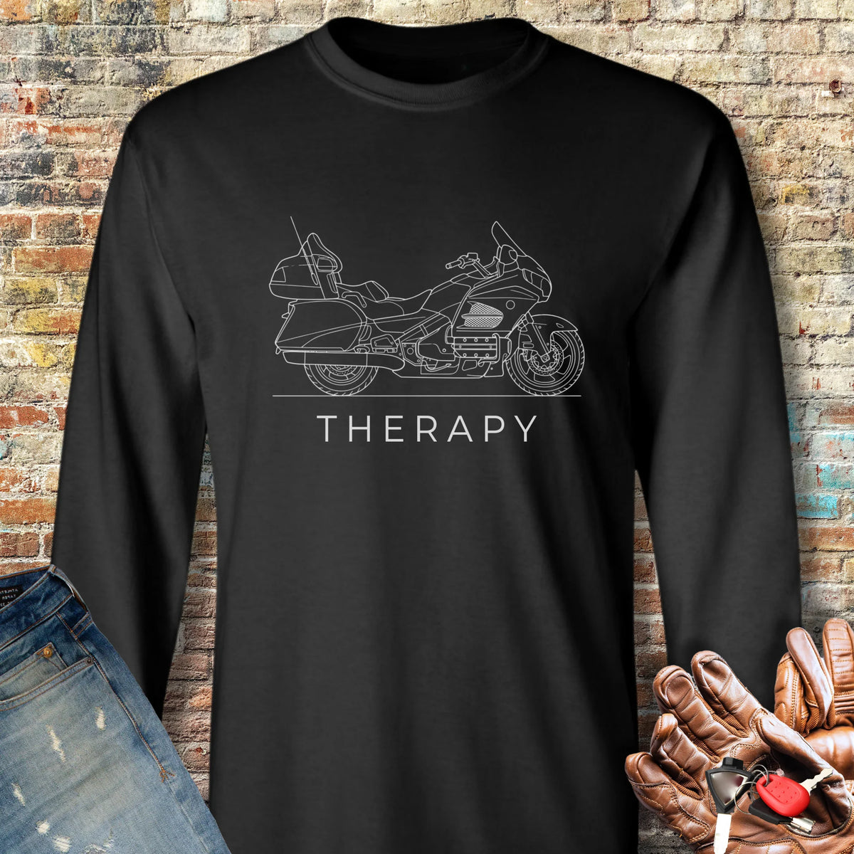 Tourer Therapy Long Sleeve T-Shirt - Black