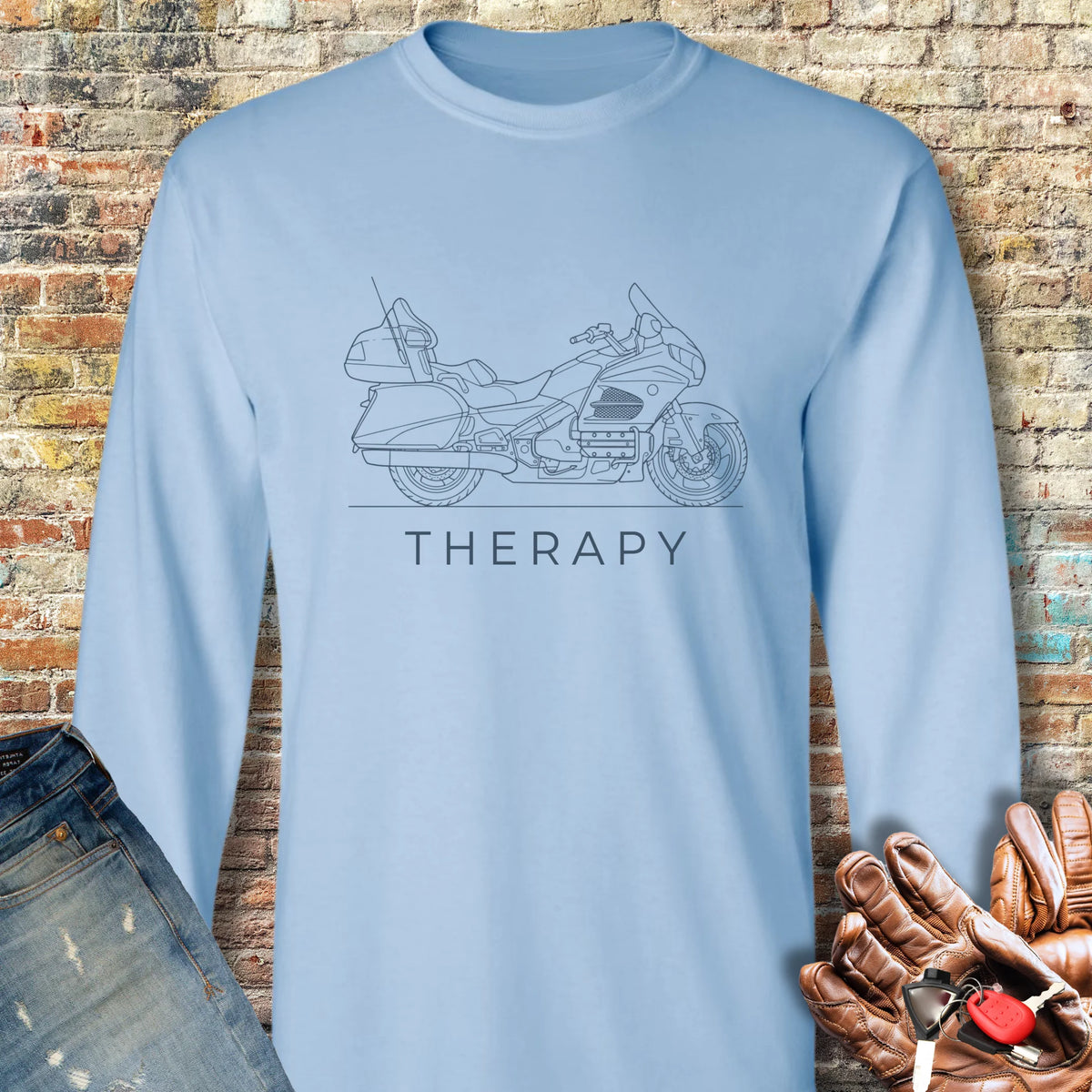 Tourer Therapy Long Sleeve T-Shirt - Light Blue