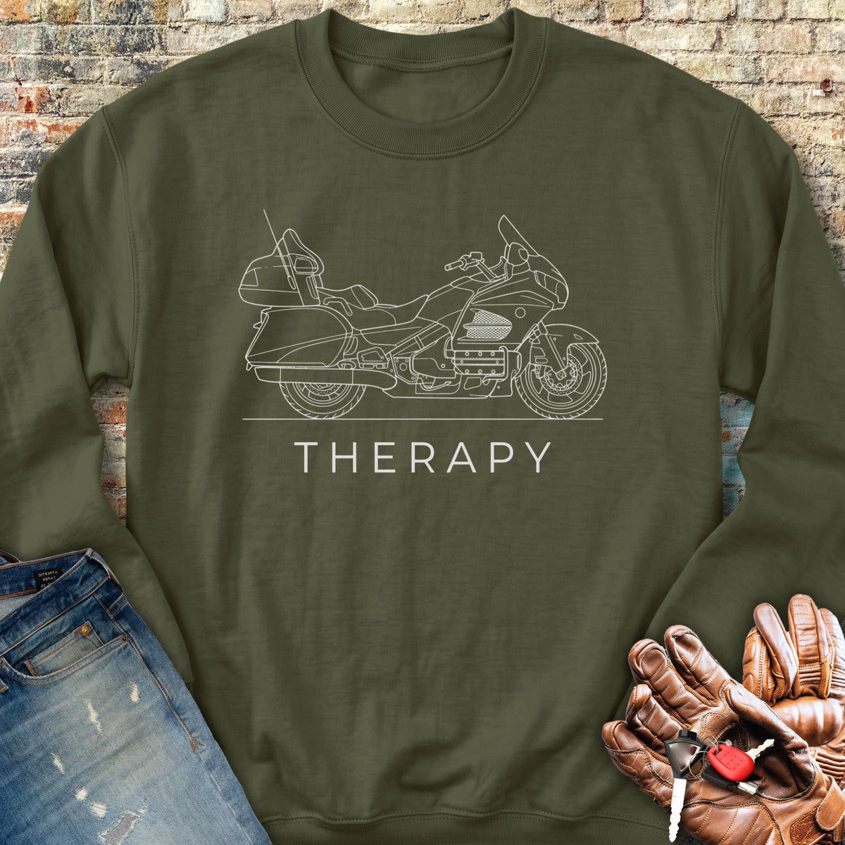 Tourer Therapy Sweatshirt - Military Green