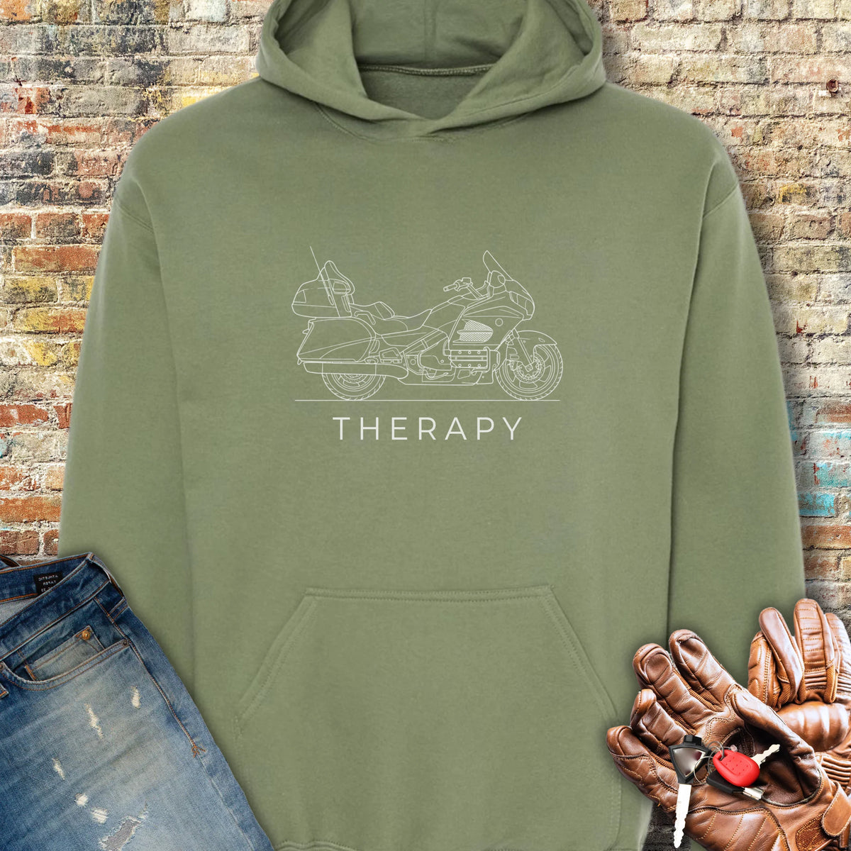 Tourer Therapy Hoodie - Military Green