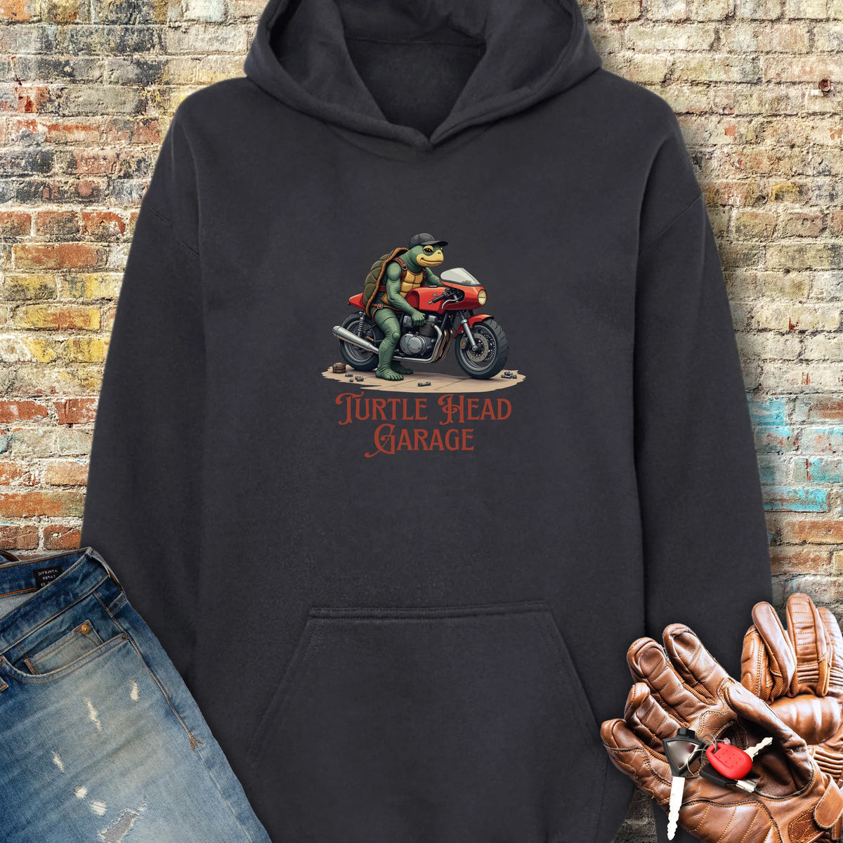 Turtle Head Garage Hoodie - Black