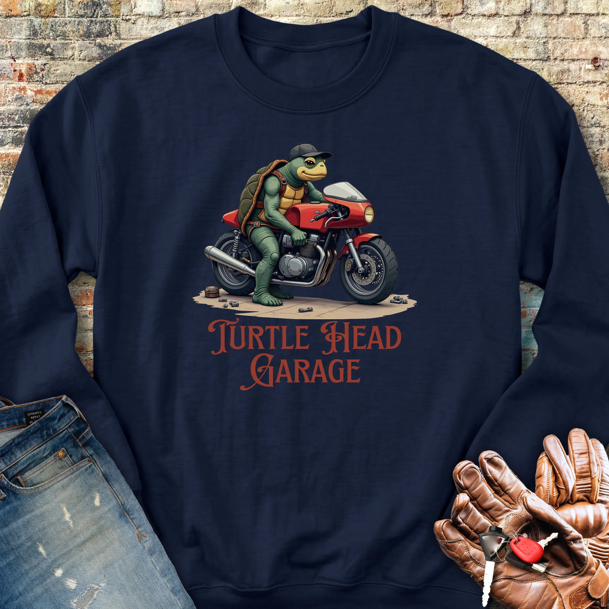 Turtle Head Garage Sweatshirt - Navy