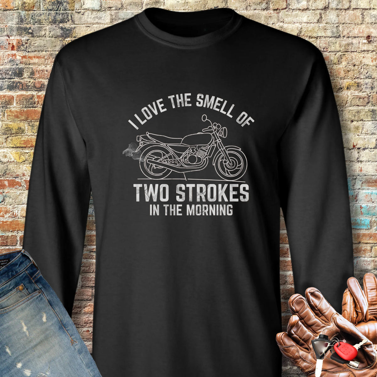 Two Strokes Long Sleeve T-Shirt - Black