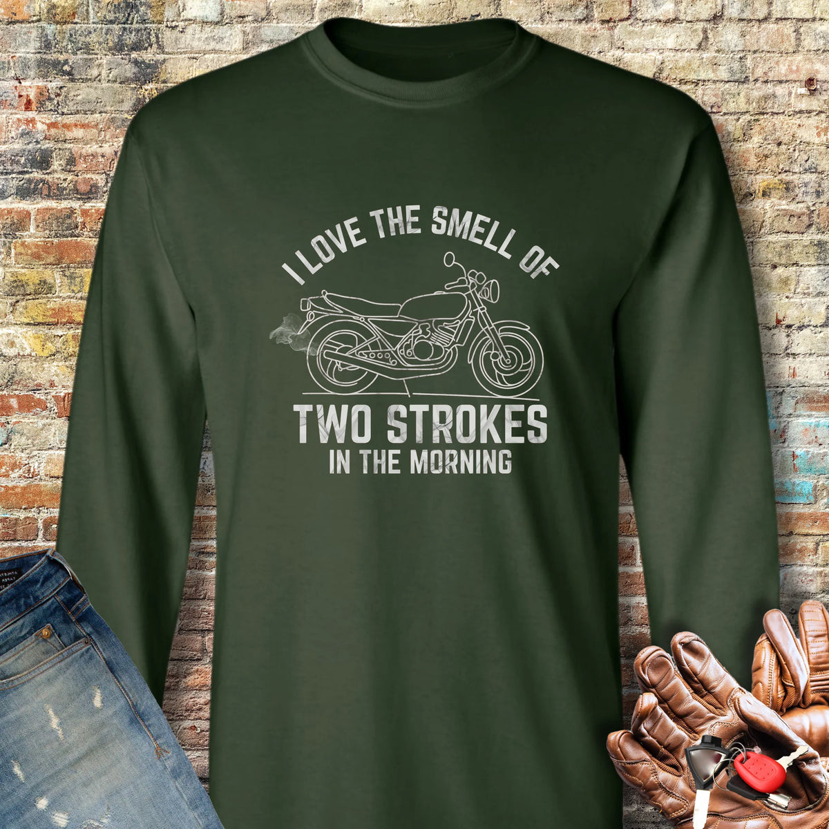 Two Strokes Long Sleeve T-Shirt - Forest Green