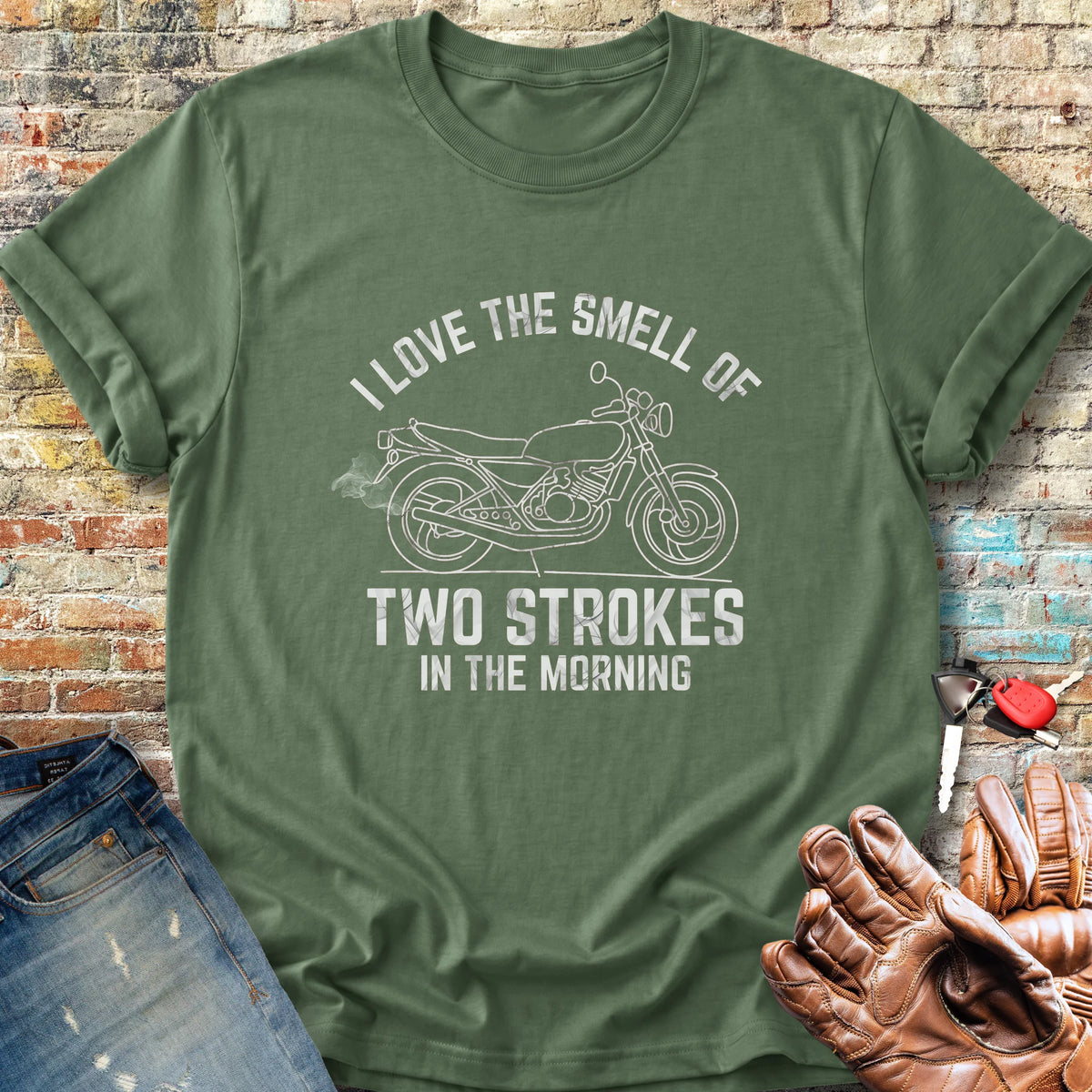 Two Strokes Classic T-Shirt - Military Green