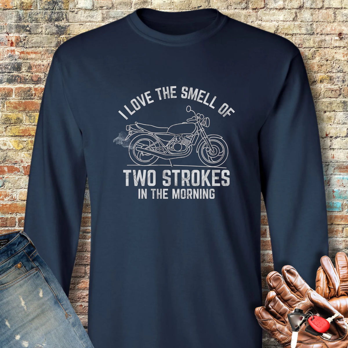 Two Strokes Long Sleeve T-Shirt - Navy