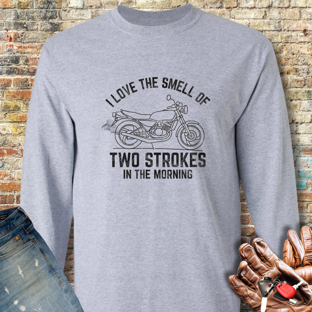 Two Strokes Long Sleeve T-Shirt - Sport Grey