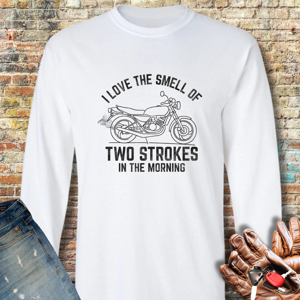 Two Strokes Long Sleeve T-Shirt - White