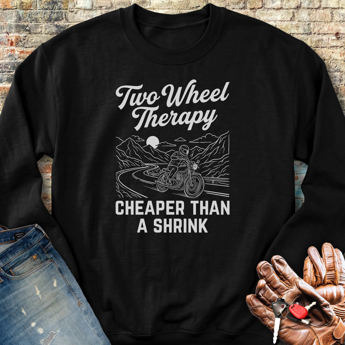 Two Wheel Therapy Sweatshirt - Black