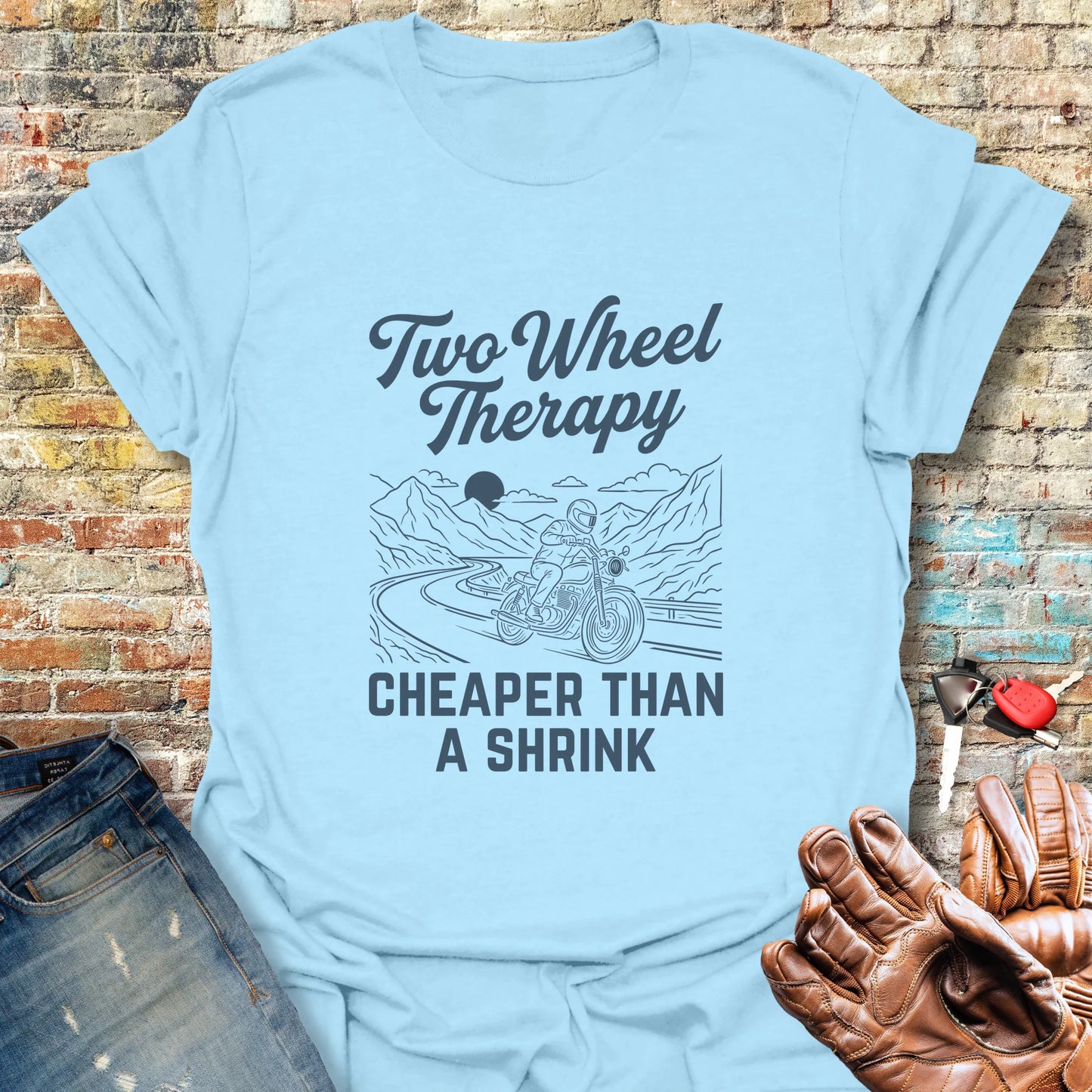 Two Wheel Therapy T-Shirt - Light Blue