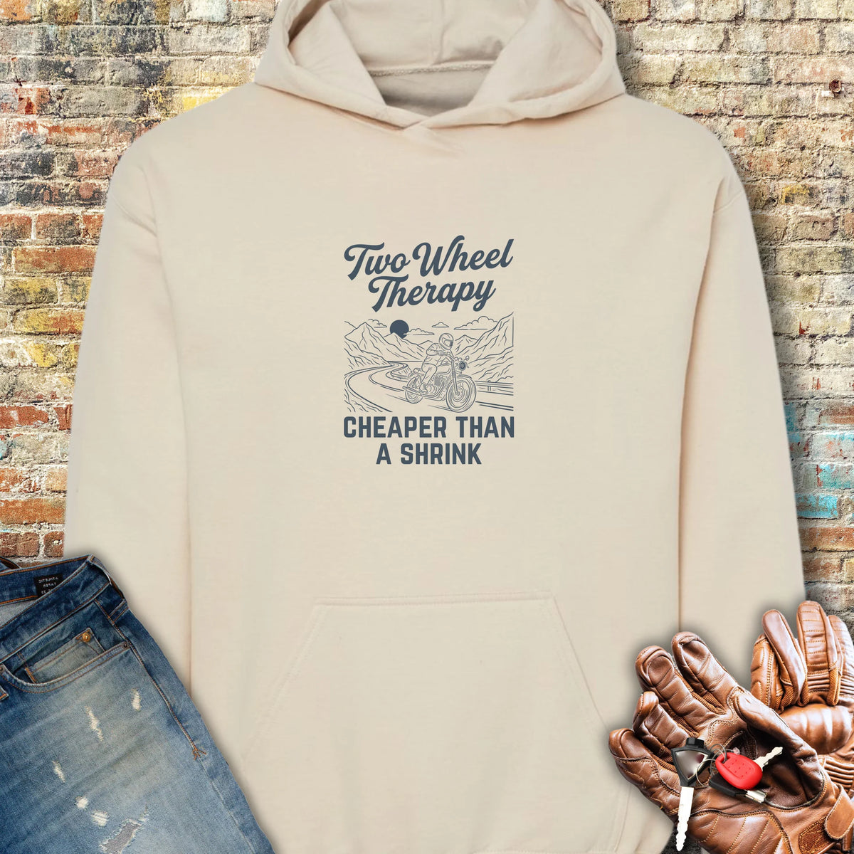Two Wheel Therapy Hoodie - Sand