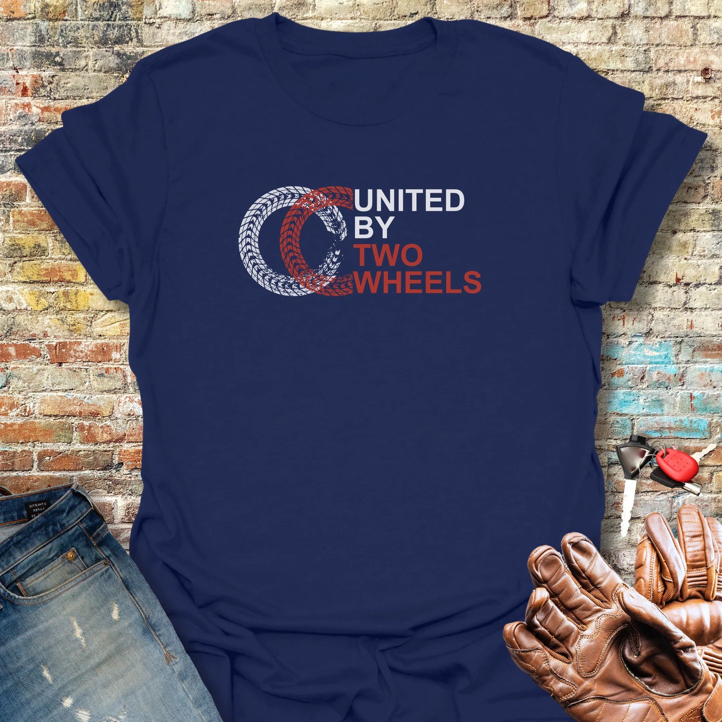 Two Wheels T-Shirt - Navy