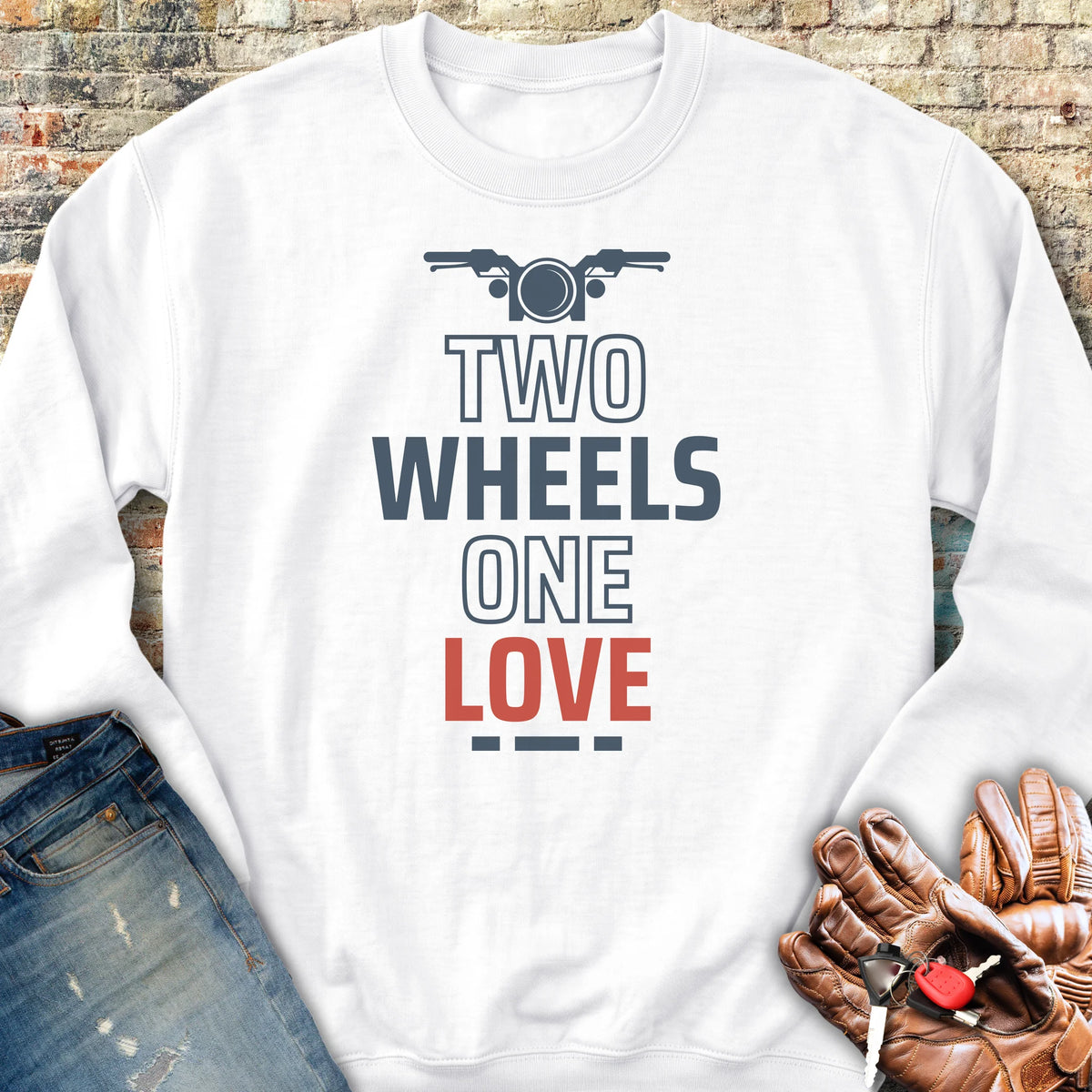 Two Wheels One Love Sweatshirt - White