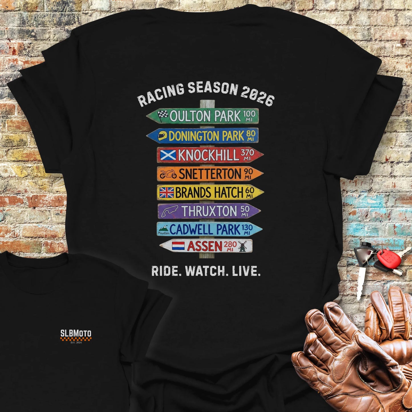 UK Race Tour 2026 Back Print T-Shirt - Black