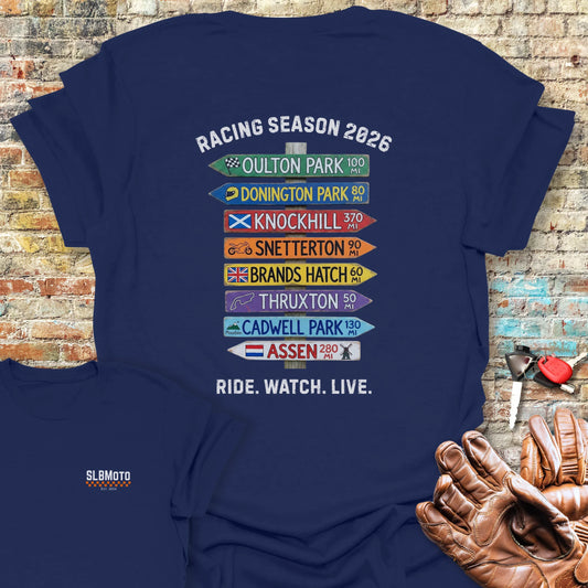 UK Race Tour 2026 Back Print T-Shirt - Navy