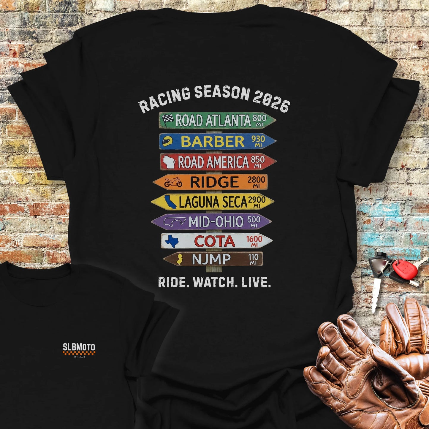 USA Race Tour 2026 Back Print T-Shirt - Black