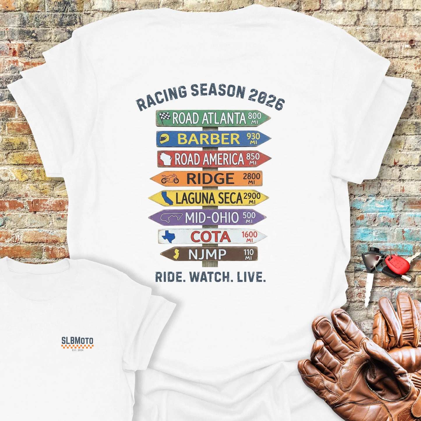 USA Race Tour 2026 Back Print T-Shirt - White