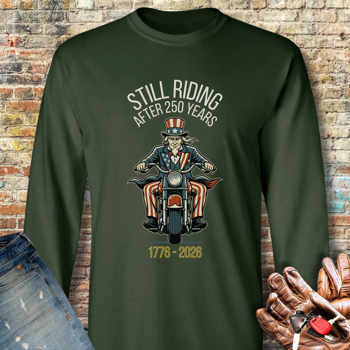 Uncle Sam 250 Long Sleeve T-Shirt - Forest Green