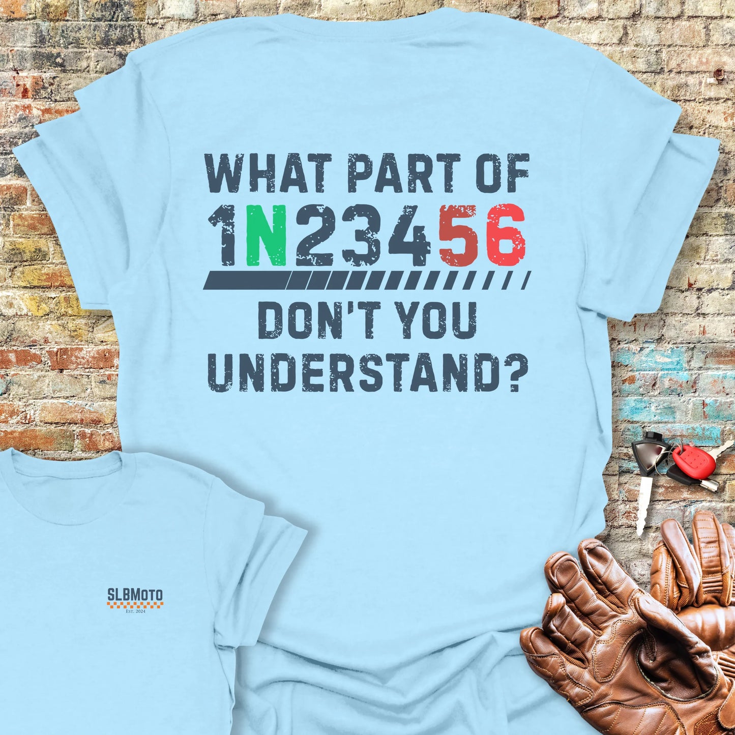 Understand Back Print T-Shirt - Light Blue