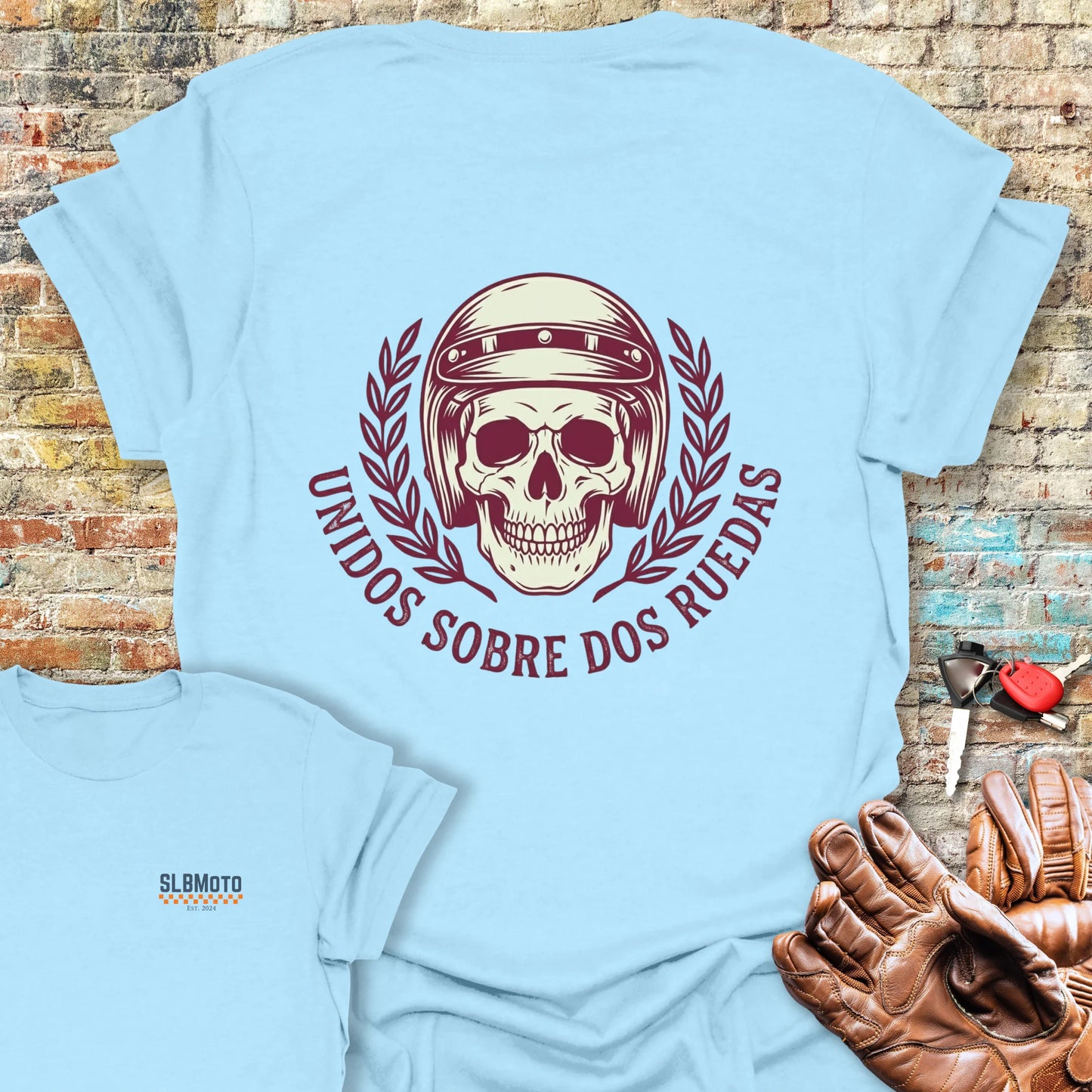 Unido Back Print T-Shirt - Light Blue