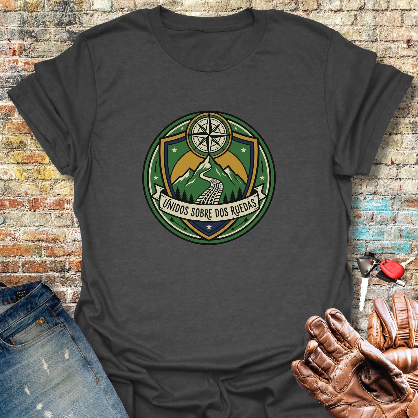 Unidos Sobre Dos Ruedas T-Shirt - Dark Heather