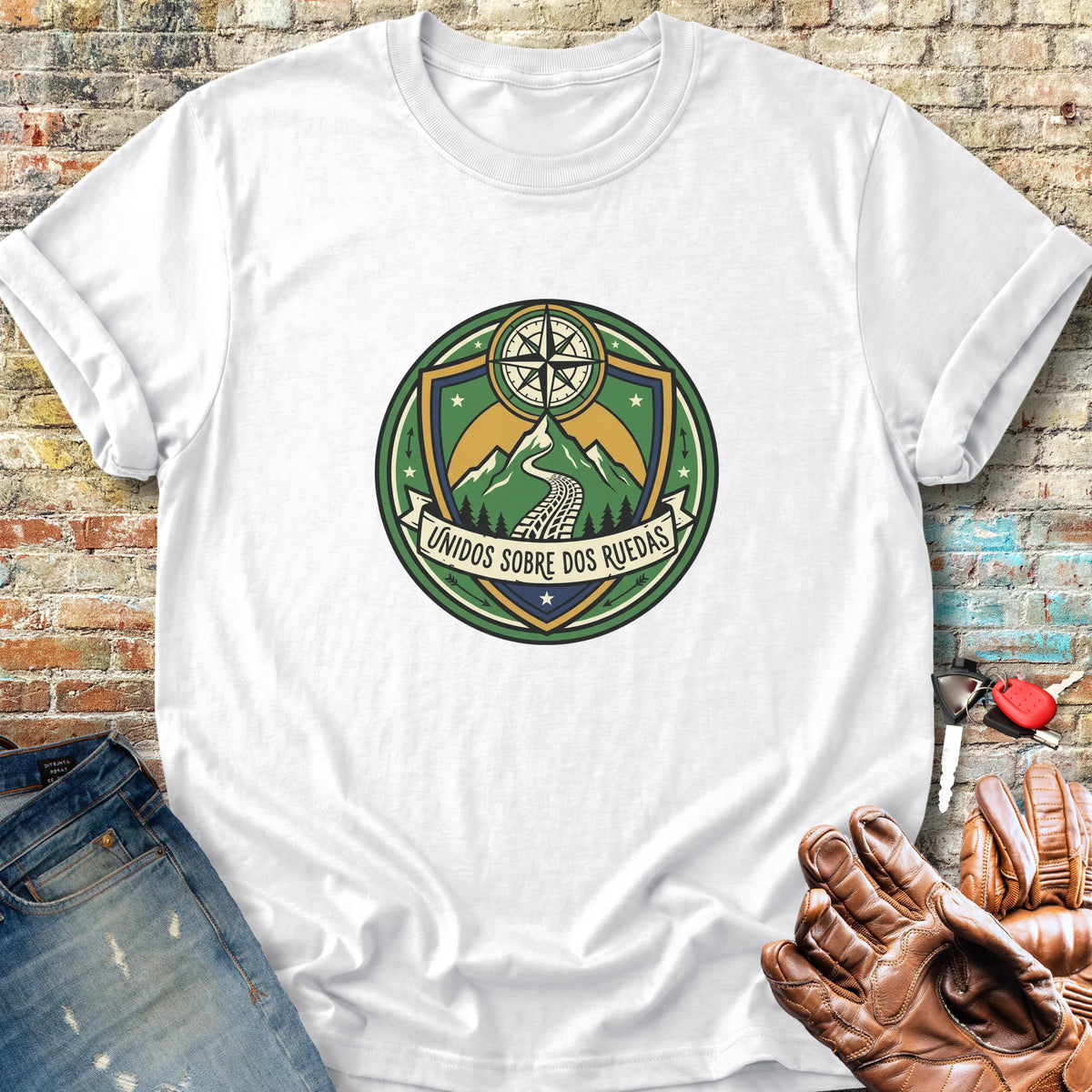 Unidos Sobre Dos Ruedas Classic T-Shirt - White