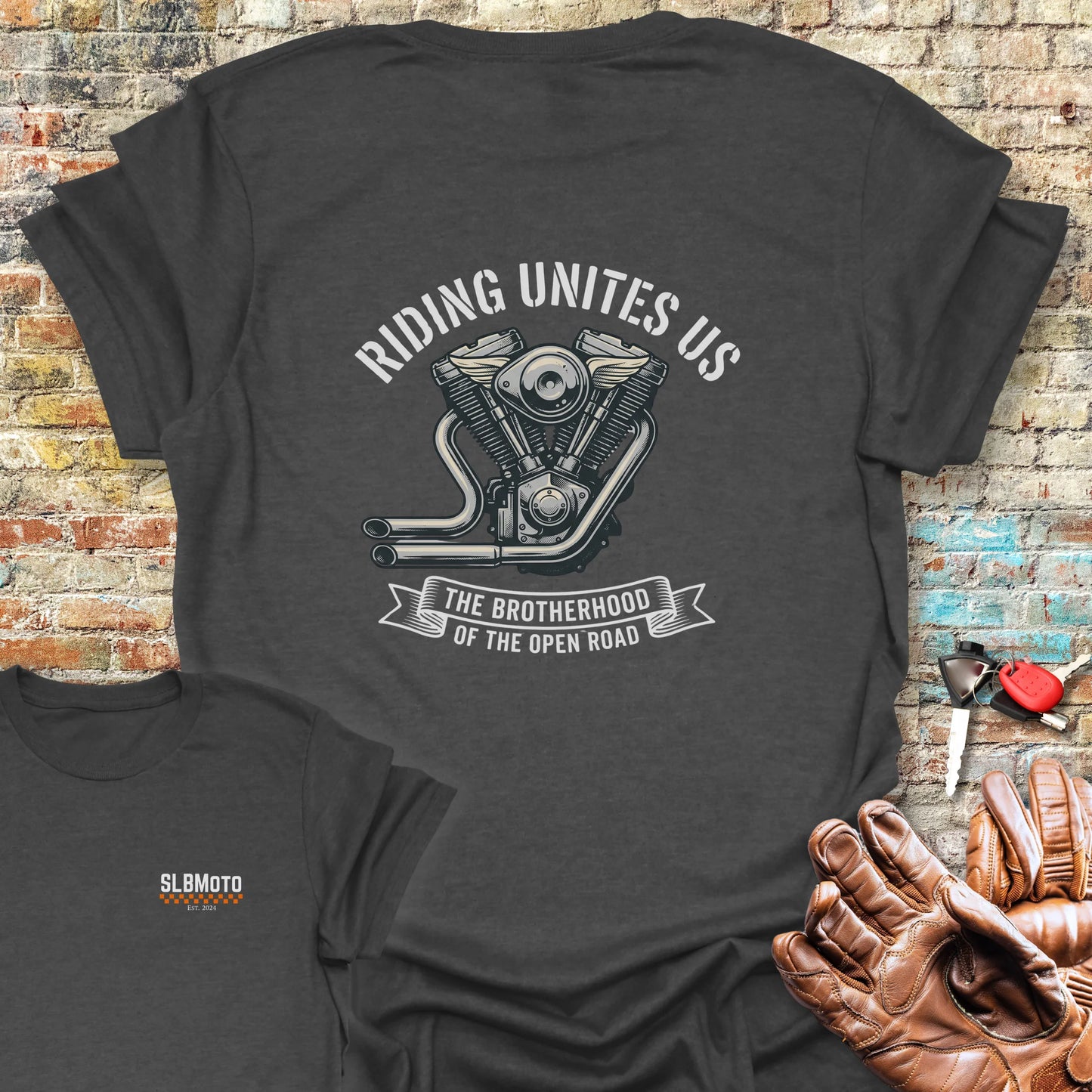 United Brotherhood Back Print T-Shirt - Dark Heather