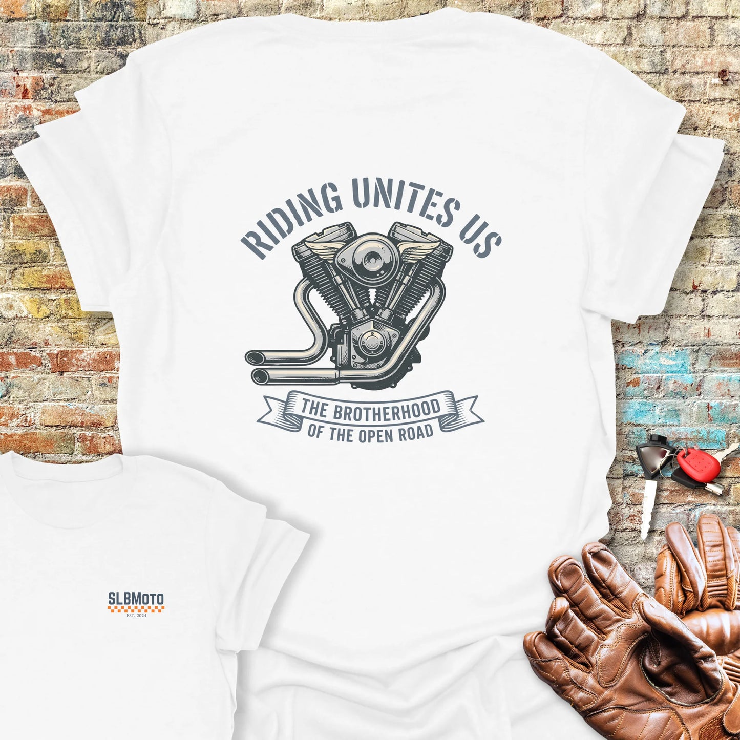 United Brotherhood Back Print T-Shirt - White