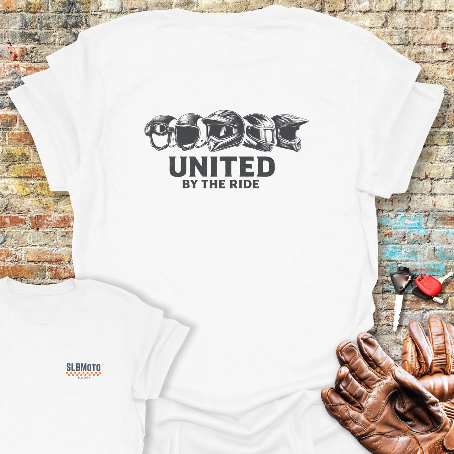 United By The Ride Back Print T-Shirt - White