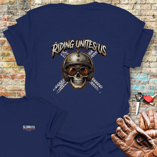 United Skull Back Print T-Shirt - Navy