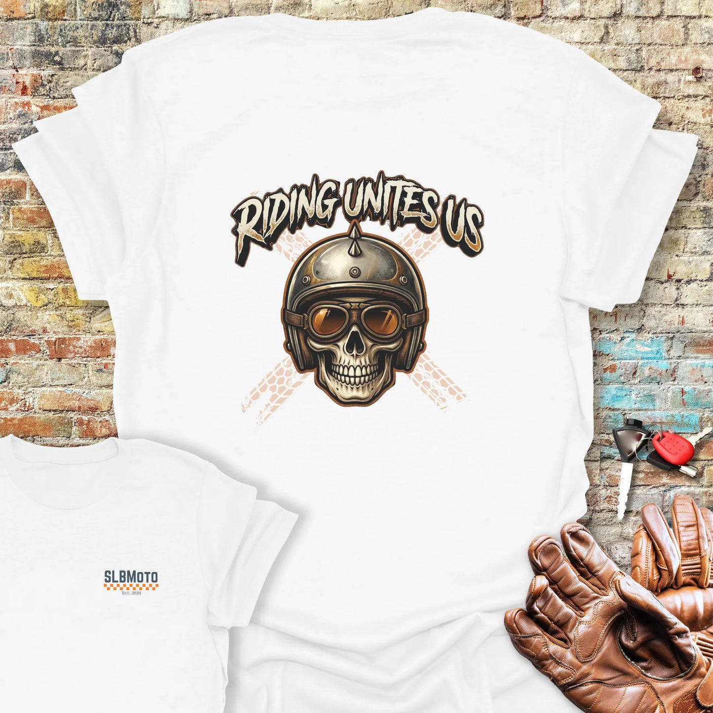 United Skull Back Print T-Shirt - White